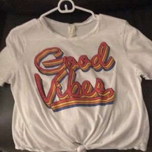Good vibes white tee